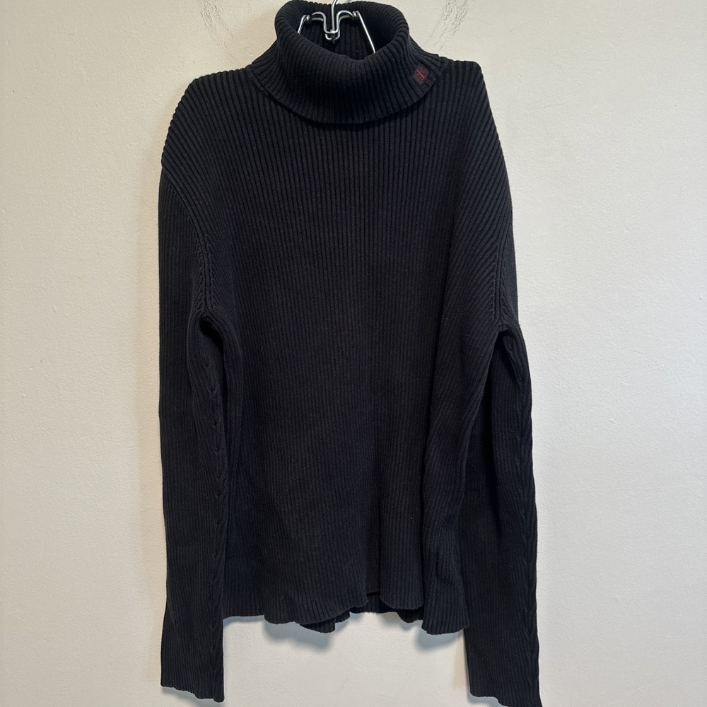 Lauren Ralph Lauren Women's Black Turtleneck Sweater 100% Cotton Sz Large